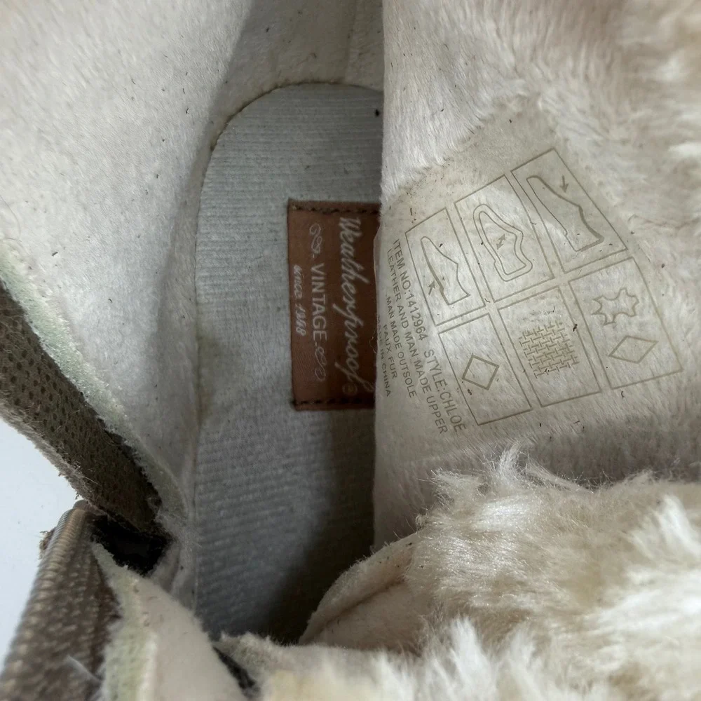 Weatherproof Vintage Chloe Women Tan BFaux Fur Winter Snow Boots Size 10 NEW